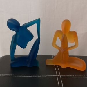 Set of Two Jules Sculptures, Blue and Orange